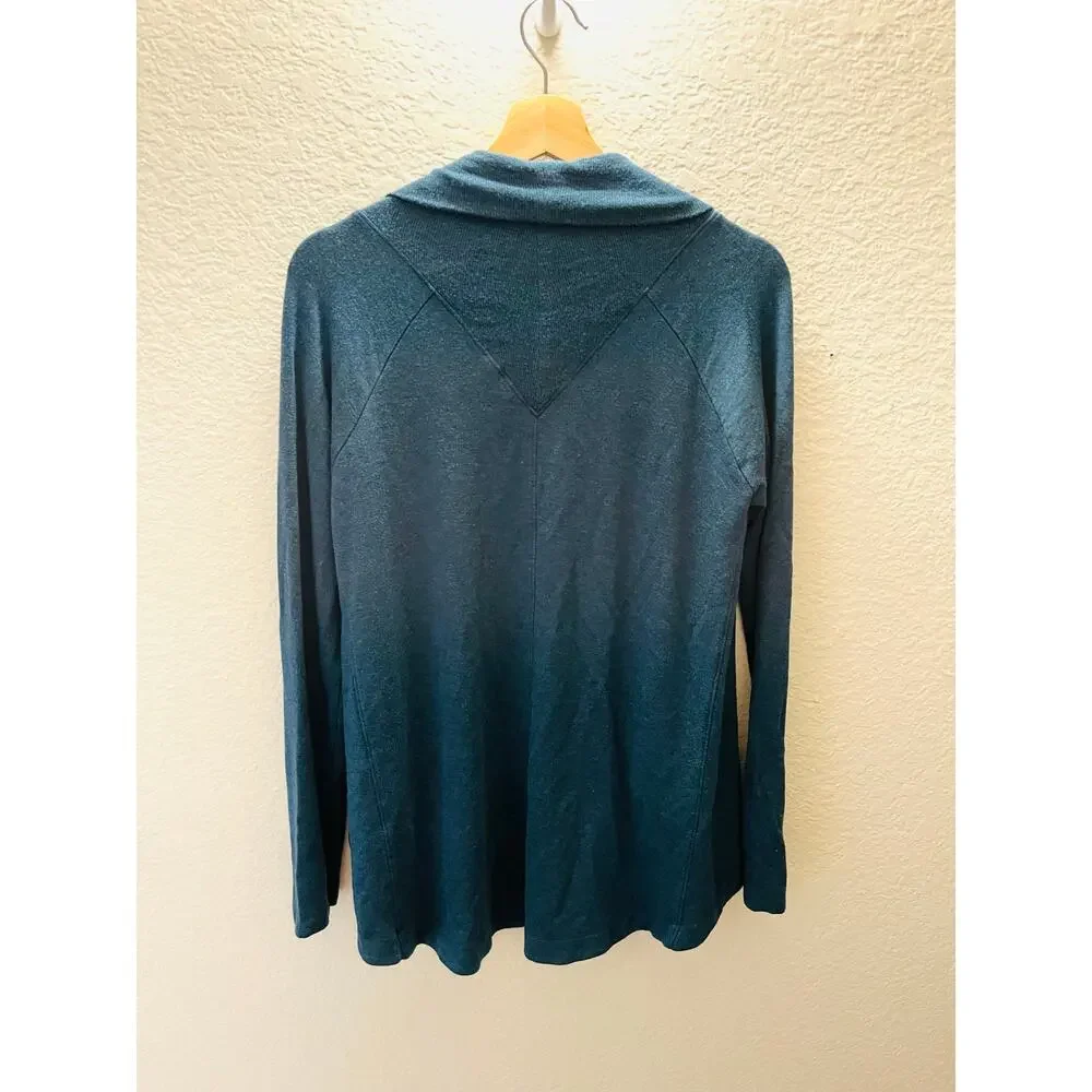 Athleta Nirvana Wrap Open Cardigan Dark Vista Teal Modal Yoga Lounge Top Sz S - Picture 4 of 5